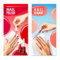 Nail Care Polish 2 Banners Set