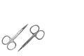 Isolated. Nail Clippers for nail and cuticle care. Two Scissors of one size on white background Royalty Free Stock Photo