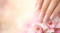 Nail Design and Nail Care. Background for a manicure studio Royalty Free Stock Photo