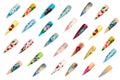 Nail design handmade samples isolated on white background Royalty Free Stock Photo