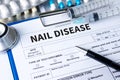 NAIL DISEASE Fungus Infection on Nails Hand, Finger with onycho Royalty Free Stock Photo