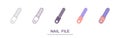Nail File Icon, Nail Edge Grinder, Shaper, Smother Vector Art Illustration. 5 different styles Royalty Free Stock Photo