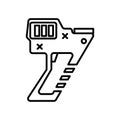 Nail gun icon vector sign and symbol isolated on white background, Nail gun logo concept Royalty Free Stock Photo