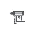 Nail gun vector icon symbol isolated on white background Royalty Free Stock Photo