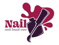Nail and hand care isolated icon nail polish or varnish