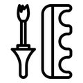 Nail hygiene tools icon, outline style