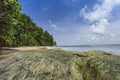 Nail Island blue sky with white clouds, Andaman Islands, India