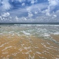 Nail Island blue sky with white clouds, Andaman Islands, India