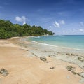 Nail Island blue sky with white clouds, Andaman Islands, India