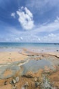 Nail Island blue sky with white clouds, Andaman Islands, India