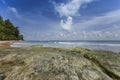 Nail Island blue sky with white clouds, Andaman Islands, India