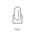 Nail linear icon. Modern outline Nail logo concept on white back