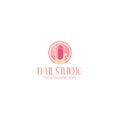 nail logo design for nail studio or beauty nail salon with creative illustration Royalty Free Stock Photo