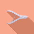 Nail pliers cutter icon flat vector. Polish pedicure