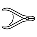 Nail pliers cutter icon outline vector. Polish pedicure
