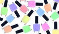 Nail polish bottles close up Royalty Free Stock Photo
