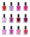 Nail polish bottles on white background vector illustration Royalty Free Stock Photo