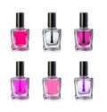 Nail polish bottles on white background vector illustration Royalty Free Stock Photo