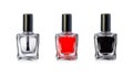 Nail polish bottles on white background vector illustration Royalty Free Stock Photo