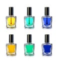 Nail polish bottles on white background vector illustration Royalty Free Stock Photo