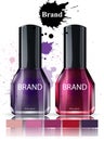 Nail polish Cosmetics watercolor Vector. Product placement brand collection