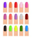 Nail polish in different hues. Royalty Free Stock Photo