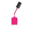 Nail polish dripping from brush into bottle Royalty Free Stock Photo