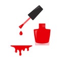 Nail polish, open bottle. Vector illustration