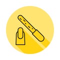 nail polish outline icon in long shadow style