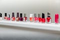 Nail polish shelf in pedicure