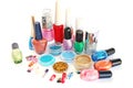 Nail polishes and glitters Royalty Free Stock Photo