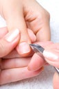 Nail salon, cuticle cut Royalty Free Stock Photo