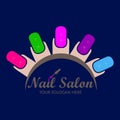 Nail salon logo design and Nail art vector