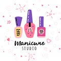 Nail salon manicure studio logo sign polish