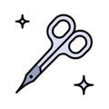 Nail scissors color icon. Simple style sign for mobile concept and web design. Manicure scissors flat vector icon. Symbol, logo