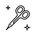 Nail scissors line icon. linear style sign for mobile concept and web design. Manicure scissors outline vector icon. Symbol, logo