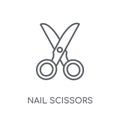 Nail scissors linear icon. Modern outline Nail scissors logo con