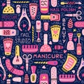 Nail seamless pattern manicure background polish studio