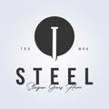 nail steel logo, woodwork tools icon symbol vector illustration design Royalty Free Stock Photo