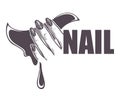 Nail studio or beauty salon isolated icon female palm and fingernails