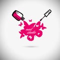 Nail studio. Nail polish logo. vector illustration