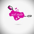 Nail studio. Nail polish logo. vector illustration