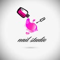Nail studio. Nail polish logo. vector illustration