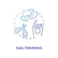 Nail trimming concept icon