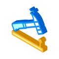 Nailing hammer isometric icon vector illustration isolated