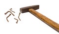 Nails and hammer. Royalty Free Stock Photo