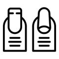 Nails shapes icon outline vector. Modeling square nail