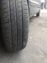 nails stuck in car tires