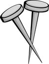 nails thumbtacks or pushpins vector illustration Royalty Free Stock Photo