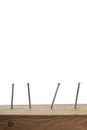 Nails on wood Royalty Free Stock Photo